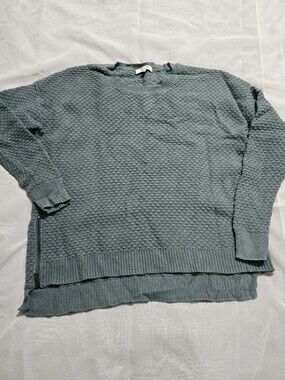 Madewell Green Blue Knit Crewneck Sweater Pullover